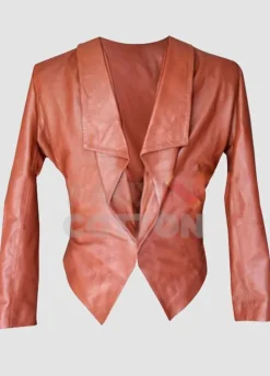 2 Broke Girls Caroline Channing Brown Leather Jacket