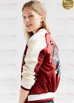 13 Reasons Why Jessica ( Alisha Boe ) Tiger Bomber Jacket