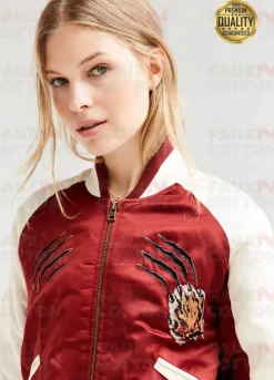13 Reasons Why Jessica ( Alisha Boe ) Tiger Bomber Jacket