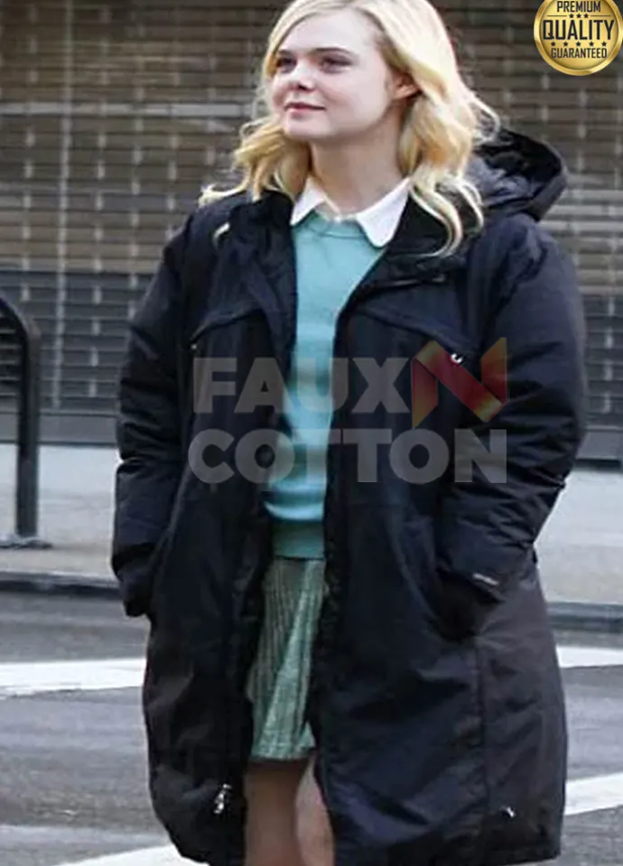 A Rainy Day in New York Ashleigh Black Cotton Coat With Hood