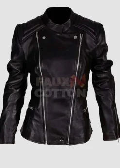 Abbey Clancy Black Biker Leather Jacket
