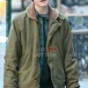 About Ray Elle Fanning Green Fur Collar Jacket