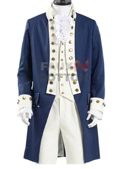 Alexander Hamilton Wool Blue Color Coat For Men's