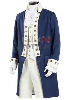 Alexander Hamilton Wool Blue Color Coat For Men's