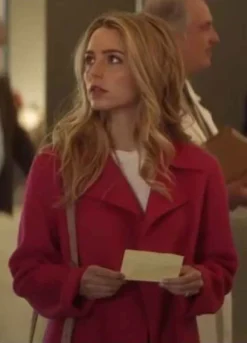 All My Life (Jenn Carter) Jessica Rothe Pink Wool Trench Coat