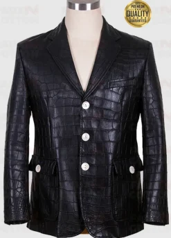 Alligator Skin Black Unisex Jacket