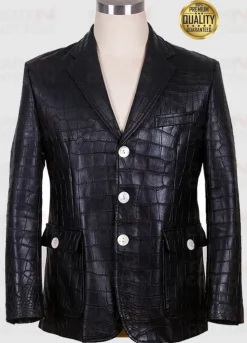 Alligator Skin Black Unisex Jacket