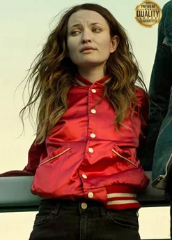 American Gods Emily Browning ( Laura Moon ) Red Varsity Jacket