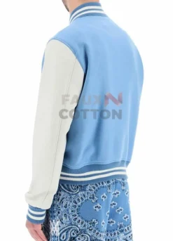 Amiri Blue and White Letterman Jacket For Men's