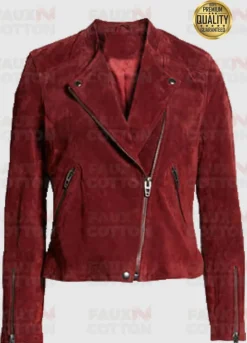 ANNALEIGH ASHFORD B POSITIVE RED SUEDE JACKET