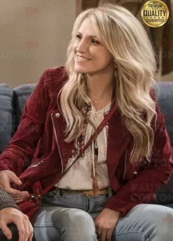 ANNALEIGH ASHFORD B POSITIVE RED SUEDE JACKET