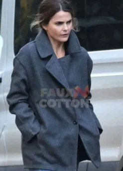 Antlers Keri Russell Grey Coat