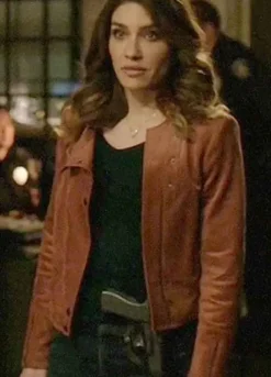 Arrow (Dinah Drake) Juliana Harkavy Brown Leather Jacket