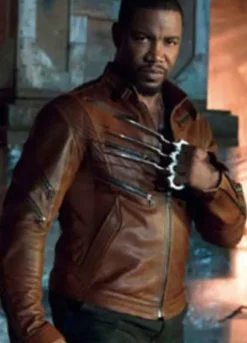 ARROW SEASON 2 (BEN TURNER) MICHAEL JAI WHITE BROWN LEATHER JACKET