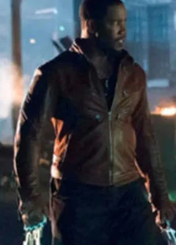 ARROW SEASON 2 (BEN TURNER) MICHAEL JAI WHITE BROWN LEATHER JACKET