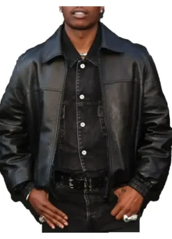 ASAP ROCKY LEATHER BLACK JACKET
