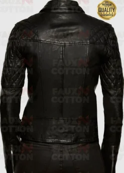 ASHLEY GREENE BLACK QUILTED LEATHER JACKET