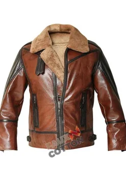 B3 Bomber Sheepskin Brown Leather Jacket For Men