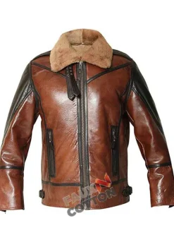 B3 Bomber Sheepskin Brown Leather Jacket For Men