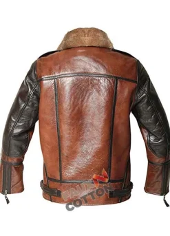 B3 Bomber Sheepskin Brown Leather Jacket For Men