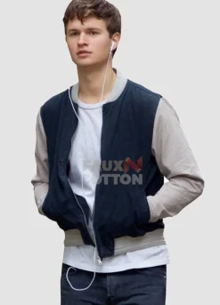 Baby Driver Ansel Elgort Varsity Bomber Jacket