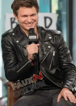Baby Driver Ansel Elgort (Baby) Black Leather Jacket