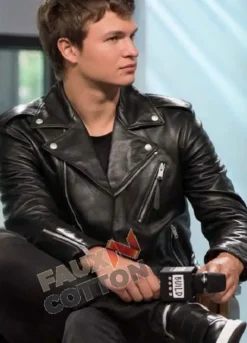 Baby Driver Ansel Elgort (Baby) Black Leather Jacket