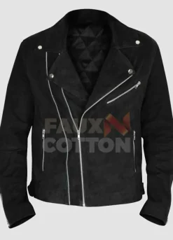 Baby Driver Jon Hamm (Buddy) Black Suede Jacket
