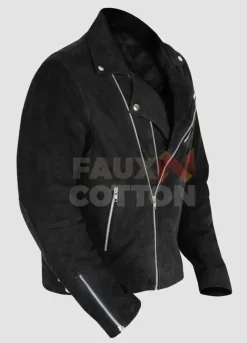 Baby Driver Jon Hamm (Buddy) Black Suede Jacket