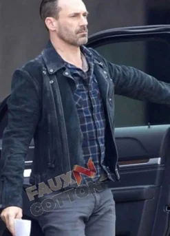 Baby Driver Jon Hamm (Buddy) Black Suede Jacket