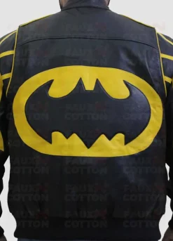Batman X Men Motorcycle Black Yellow Leather Jacket