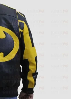 Batman X Men Motorcycle Black Yellow Leather Jacket