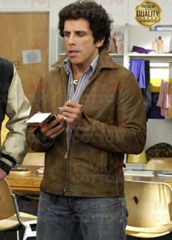 BEN STILLER STARSKY AND HUTCH DISTRESSED LEATHER JACKET