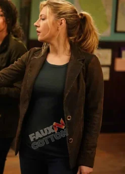 Big Sky (Jenny Hoyt) Katheryn Winnick Brown Suede Coat