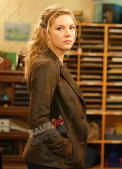 Big Sky (Jenny Hoyt) Katheryn Winnick Brown Suede Coat