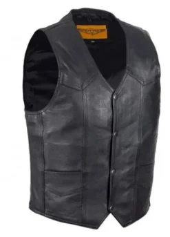 BIKER CALIFORNIA MEN HELLS ANGELS BLACK LEATHER VEST