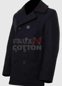 Billions Damian Lewis Black Pea Coat