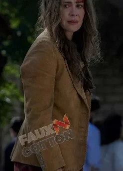 Bird Box Sarah Paulson (Jessica) Brown Suede Jacket