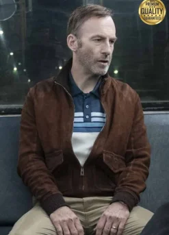 Bob Odenkirk Nobody Brown Suede Bomber Jacket