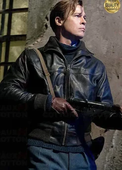 Brad Pitt Allied Black Leather Jacket