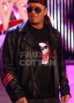Bret Hitman Hart WWE Black Leather Jacket