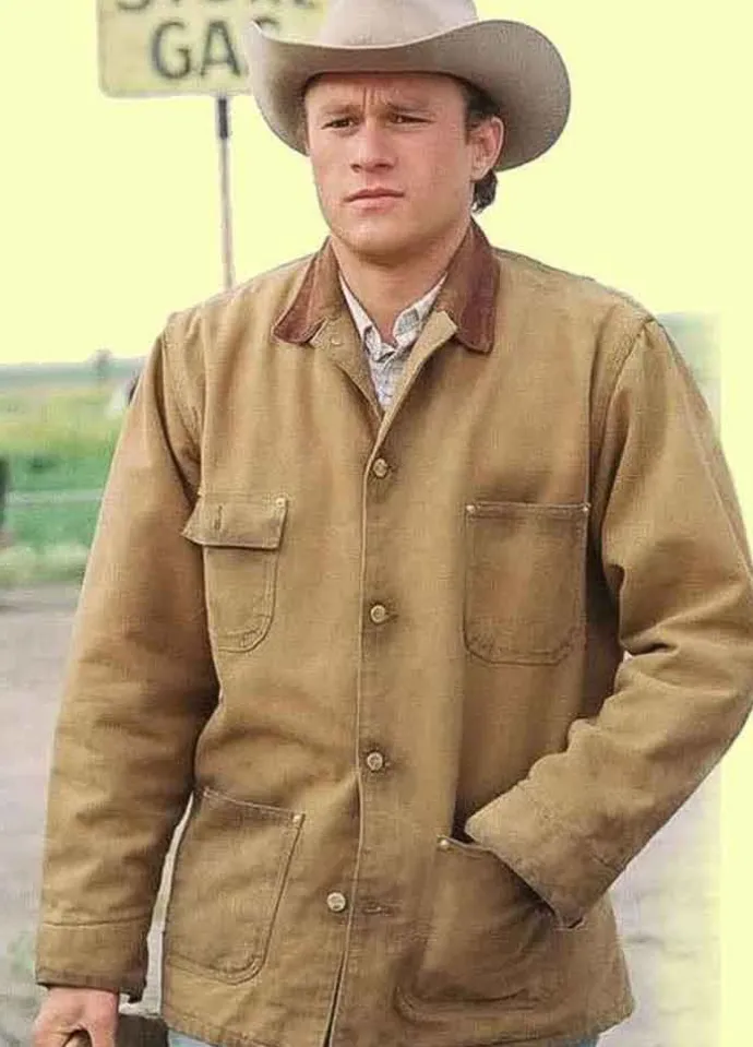 BROKEBACK MOUNTAIN (ENNIS DEL MAR) HEATH LEDGER BROWN COTTON JACKET