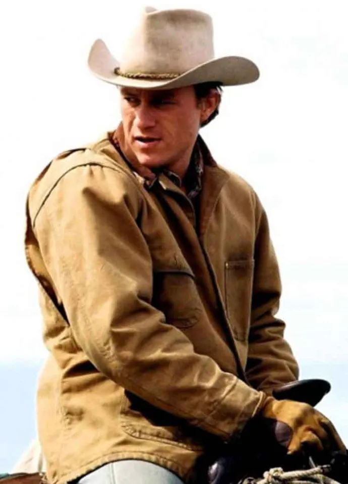BROKEBACK MOUNTAIN (ENNIS DEL MAR) HEATH LEDGER BROWN COTTON JACKET