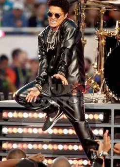 Bruno Mars Concert Black Leather Costume