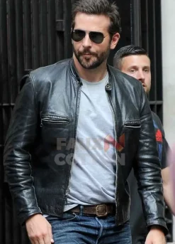 Burnt Bradley Cooper Black Leather Jacket