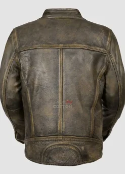 Cafe Racer Men's Distressed Wax -Jacket