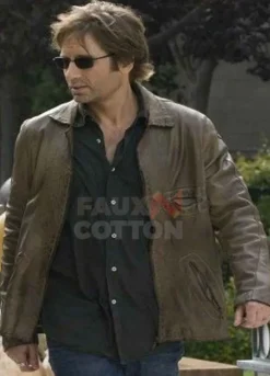 Californication David Duchovny Brown Leather Jacket