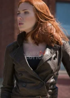 Captain America Scarlett Johansson Brown Jacket