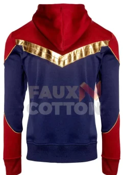 CAPTAIN MARVEL CAROL DANVERS RED AND BLUE HOODIE JACKET