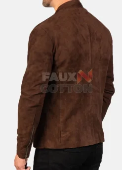 Charcoal Mocha Suede Biker Jacket